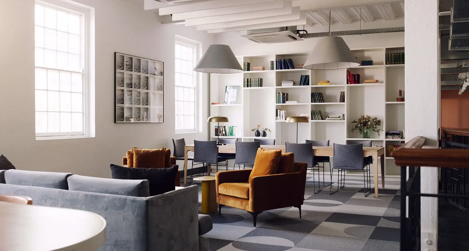 Organized and minimal living room and dining room